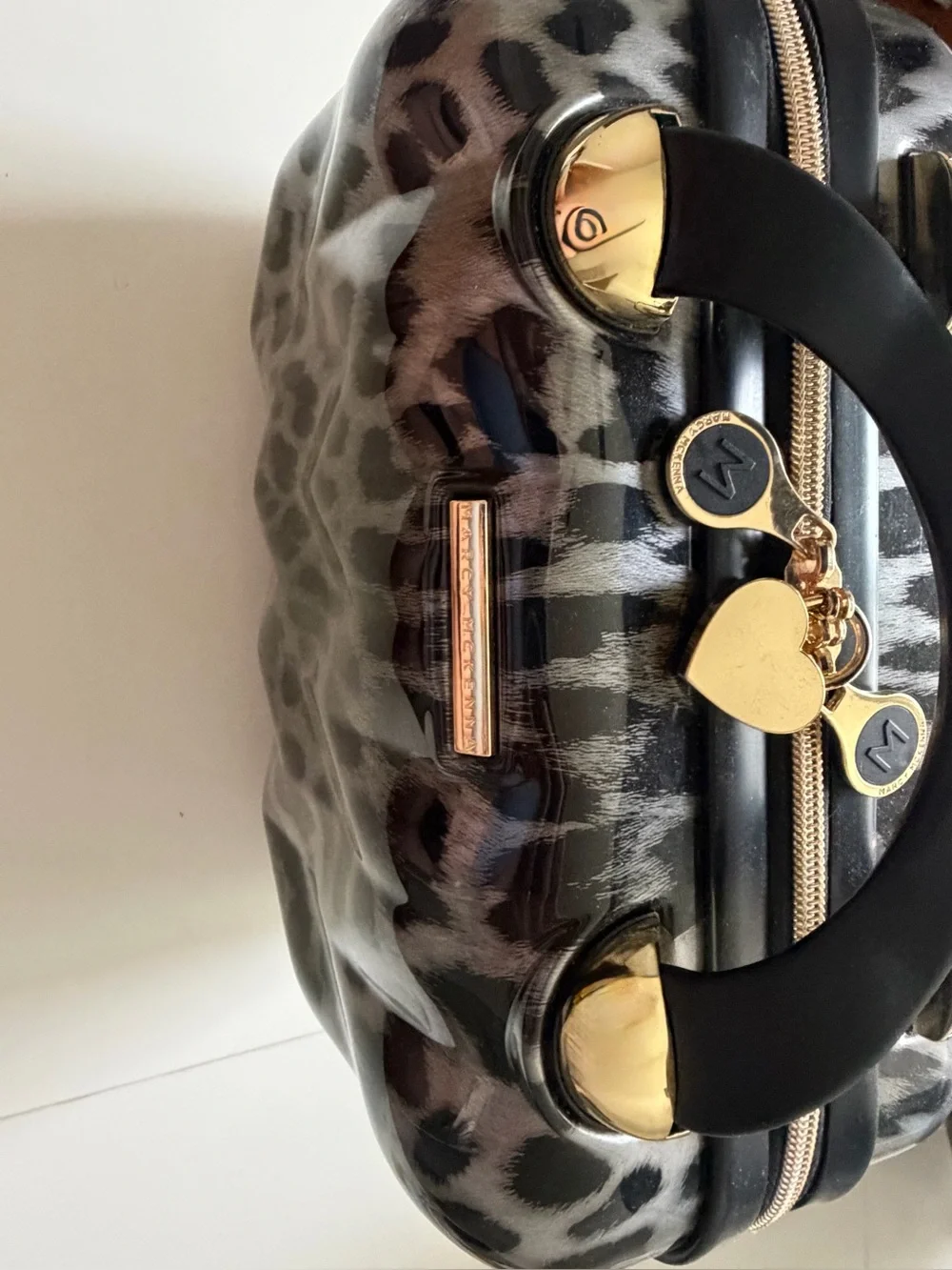 Marcy McKenna 2-in-1 Essential Milan Hardside Beauty Case Leopard NWOT